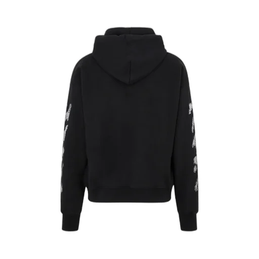 Diag Stripe-Embroidered Cotton Hoodie