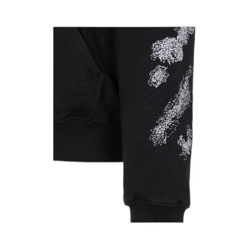 Diag Stripe-Embroidered Cotton Hoodie