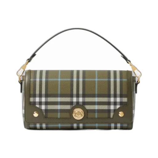 Burberry Check-Printed Foldover-Top Shoulder Bag