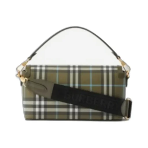 Burberry Check-Printed Foldover-Top Shoulder Bag