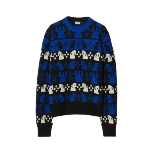 Burberry Chess Intarsia-Knit Crewneck Jumper
