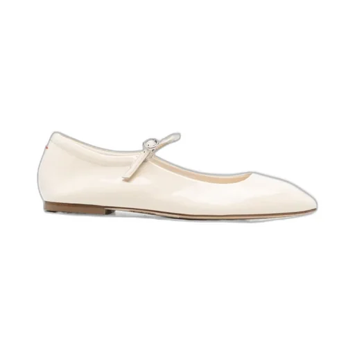 Uma Square-Toe Leather Ballerinas