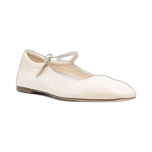 Uma Square-Toe Leather Ballerinas
