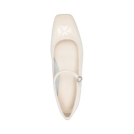Uma Square-Toe Leather Ballerinas
