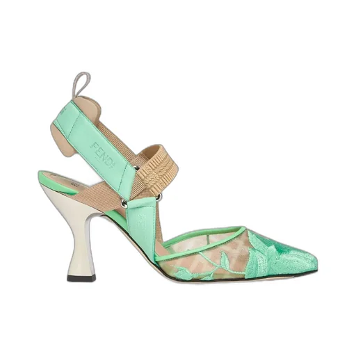 Mesh Slack-Heeled High Heels
