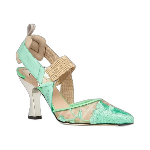 Mesh Slack-Heeled High Heels