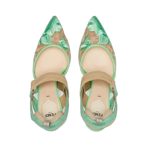 Mesh Slack-Heeled High Heels