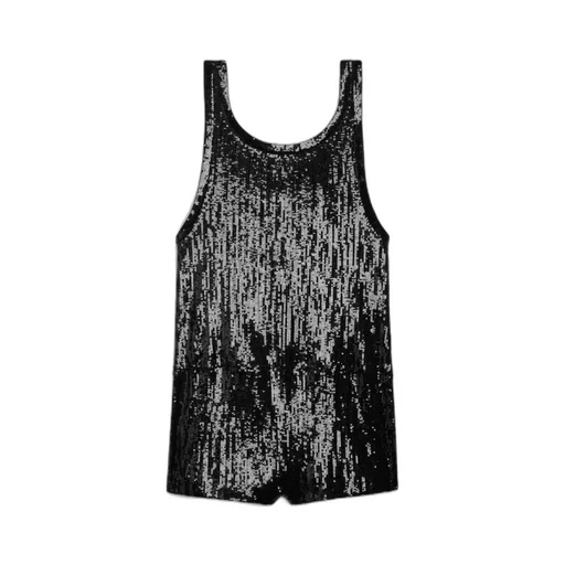 Embroidered Short Jumpsuit In Ribbed Cotton