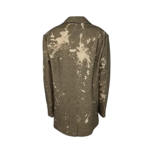 R13 Paint Splatter-Printed Single-Breasted Tweed Blazer