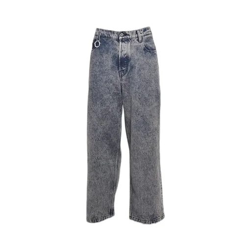 Logo-Patch Organic Cotton Wide-Leg Jeans