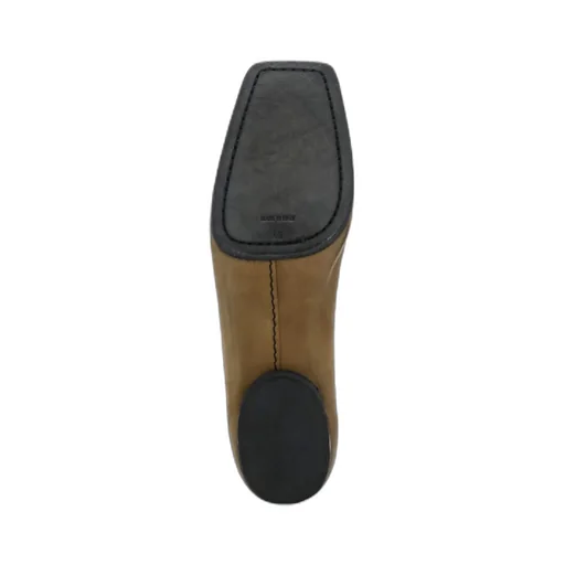 Square-Toe Suede Ballerina Shoes