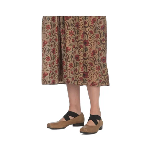 Square-Toe Suede Ballerina Shoes