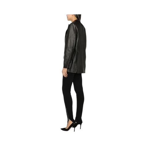 Peak-Lapels Sheepskin Blazer