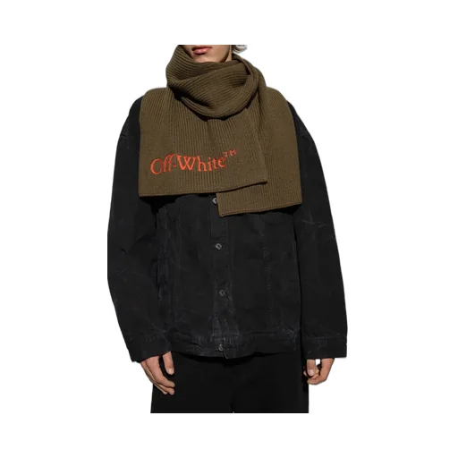 Off-White Bookish Logo Embroidered Scarf