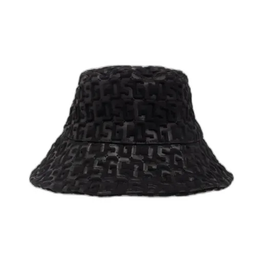 Embossed-Monogram Drawstring Bucket Hat