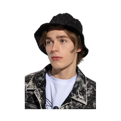 Embossed-Monogram Drawstring Bucket Hat