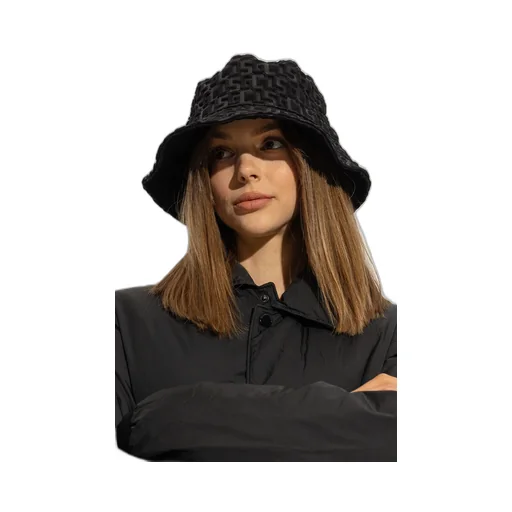 Embossed-Monogram Drawstring Bucket Hat