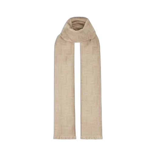 Fendi Allover Ff Motif Frayed-Edge Scarf