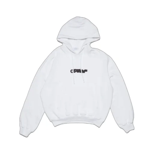 Off-White Logo Printed Long-Sleeved Hoodie