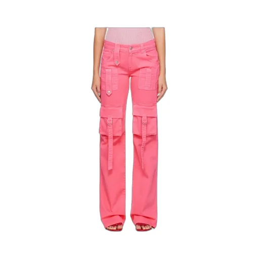 Logo-Patch Flared Cargo Jeans