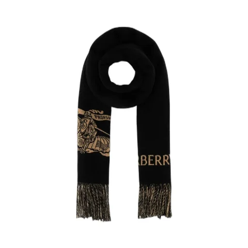 Burberry Logo Detailed Fringed Scarf