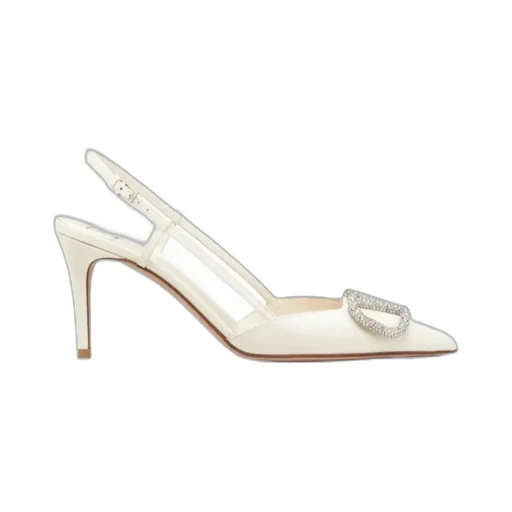 Vlogo Signature Slingback Pump In Calfskin Leather 80Mm