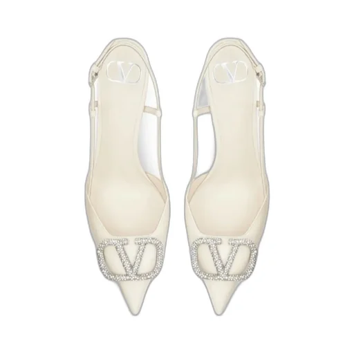 Vlogo Signature Slingback Pump In Calfskin Leather 80Mm