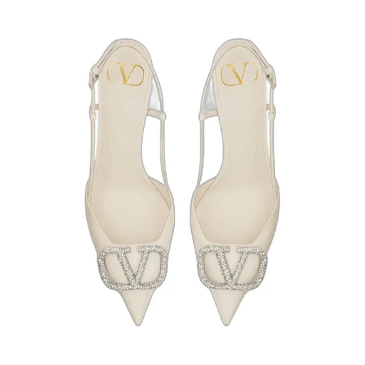 Vlogo Signature Slingback Pump In Calfskin Leather 80Mm