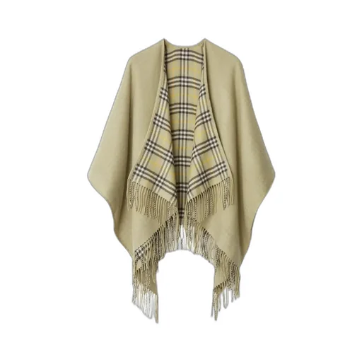 Vintage Check Reversible Wool Cape
