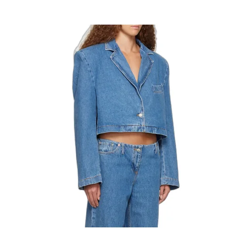 Cropped Denim Blazer
