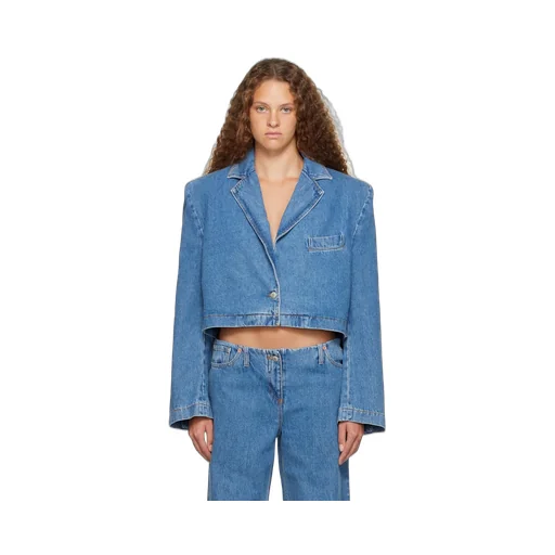 Cropped Denim Blazer