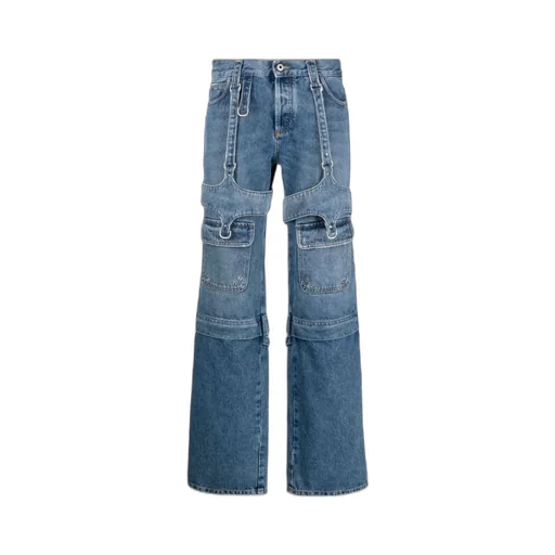 Off-White Cargo Zip Logo Patch Jeans