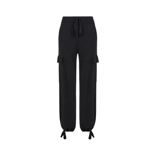 Tapered Drawstring Knit Trousers