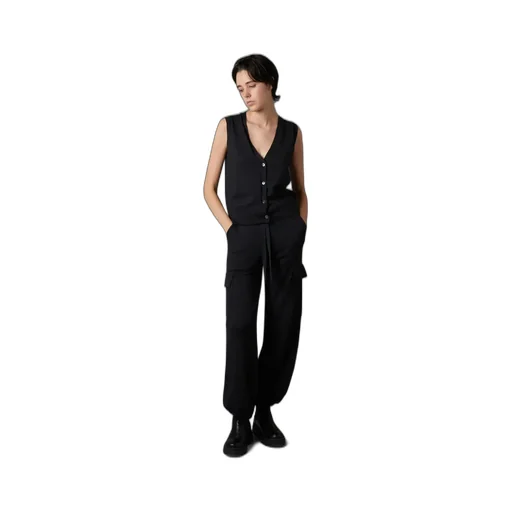 Tapered Drawstring Knit Trousers