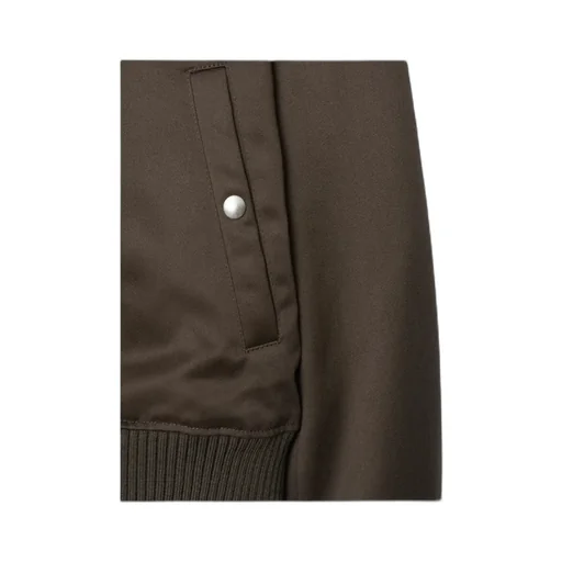 Burberry Long Sleeved Zipped Shearling-Collar Bomber Jacket