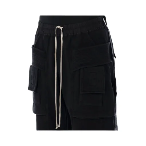 Drawstring Wide-Leg Cargo Trousers
