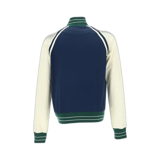 Striped-Trim Zipped Sweatshirt