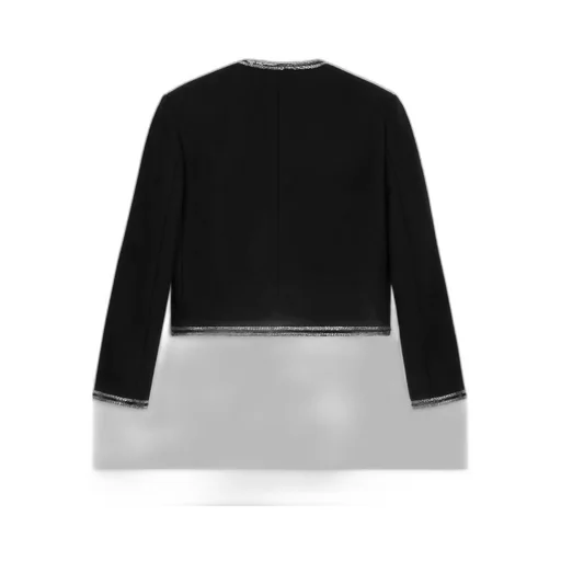 Embroidered Cardigan In Wool Cloth