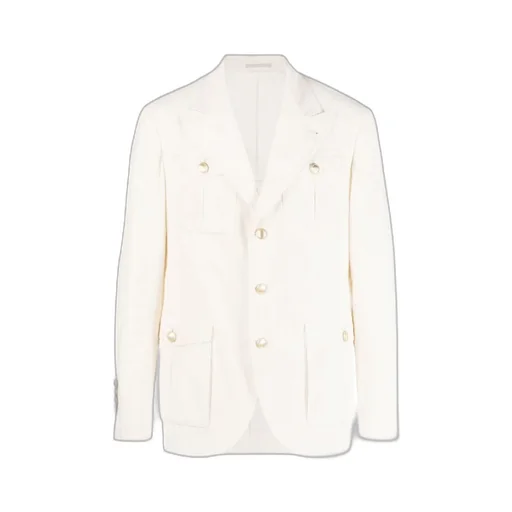 Notched-Lapels Cotton Blazer