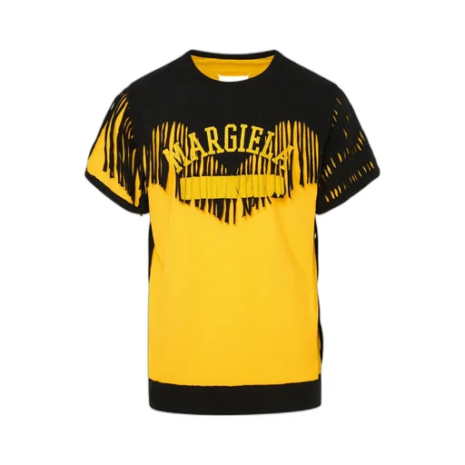 Maison Margiela Logo-Prined Fringed T-Shirt