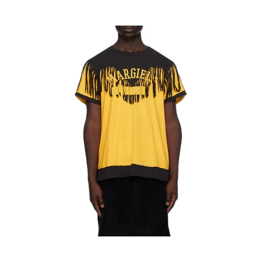 Maison Margiela Logo-Prined Fringed T-Shirt