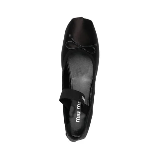 Bow-Detail Satin Ballerina Shoes