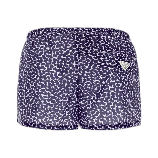 Elastic Waist Printed Swimming Trunks