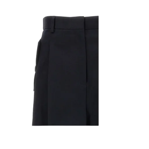 Lanvin High Waist Wide-Leg Gabardine Trousers