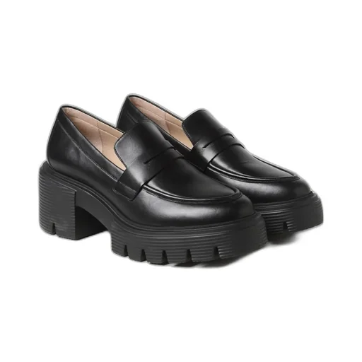 Chunky-Sole Leather Loafers
