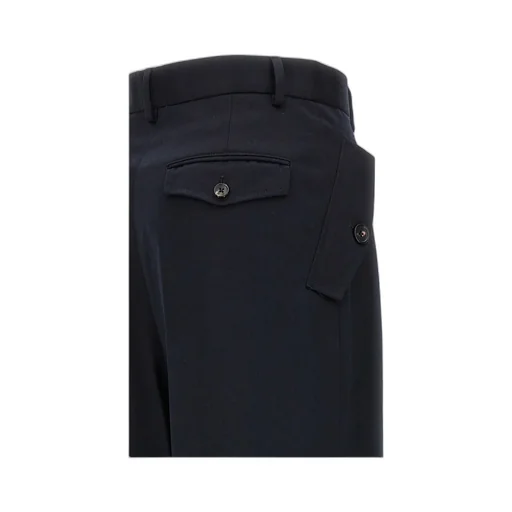 Lanvin High Waist Wide-Leg Gabardine Trousers
