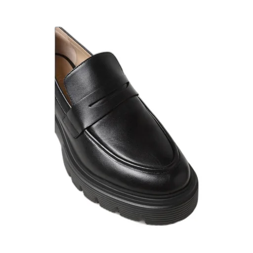 Chunky-Sole Leather Loafers