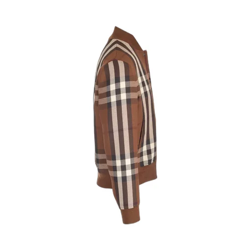 Checked Wool-Blend Bomber Jacket
