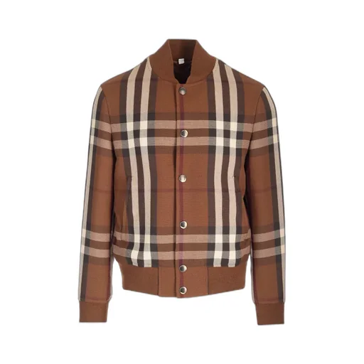Checked Wool-Blend Bomber Jacket