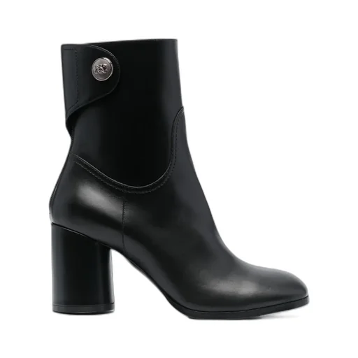 90Mm Block-Heel Leather Boots